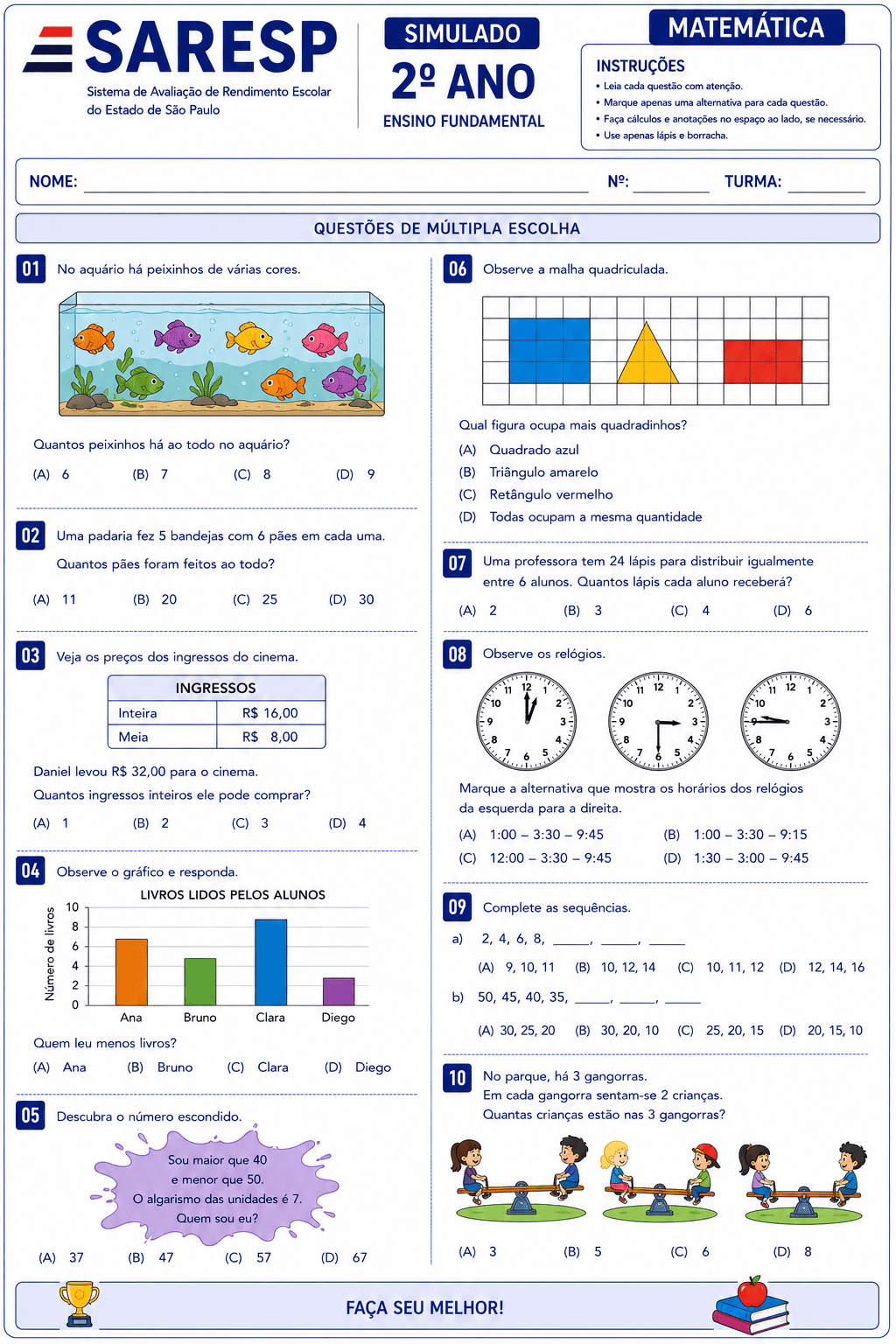 Simulado SARESP 6 — Capa