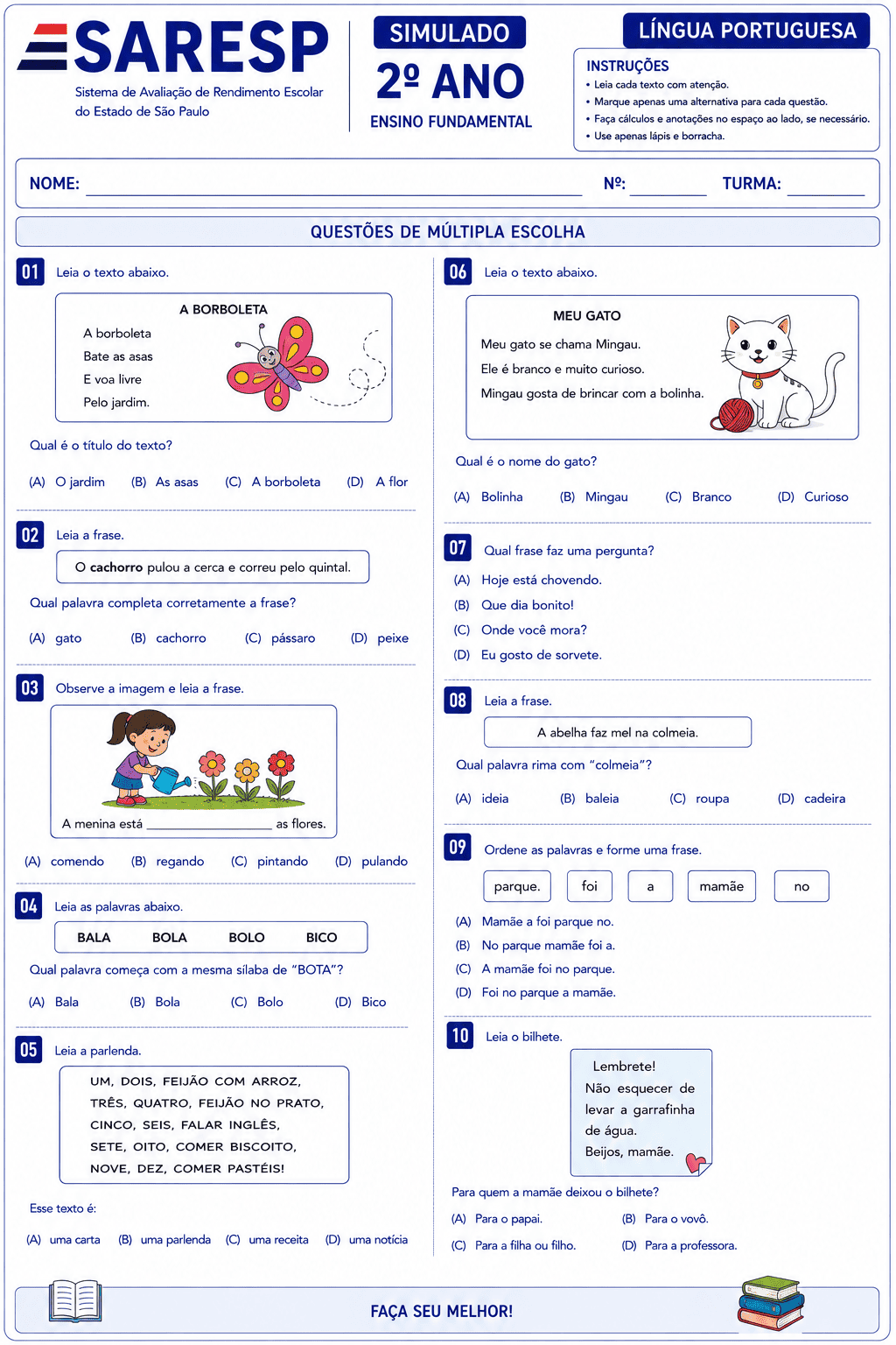 Simulado SARESP 3 — Página interna