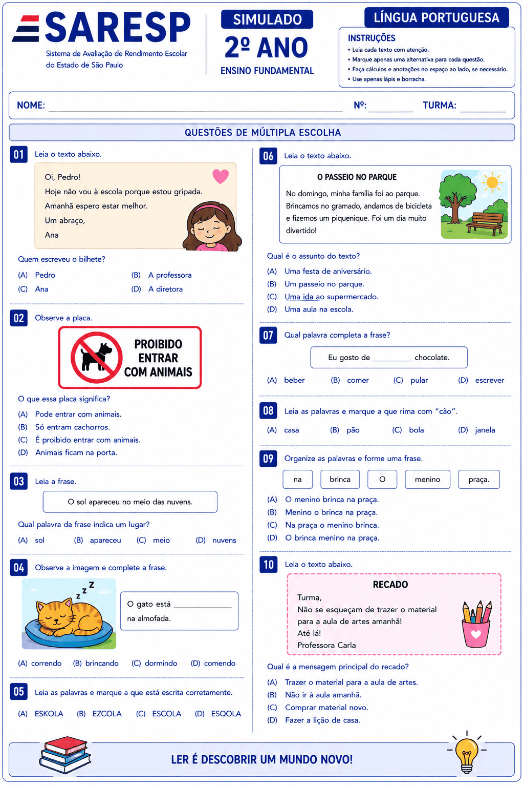 Simulado SARESP 6 — Página interna